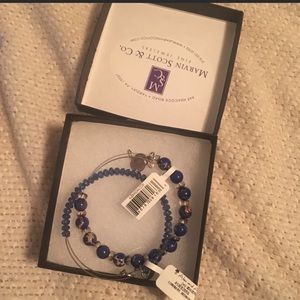 Blue beaded alex and ani bracelet